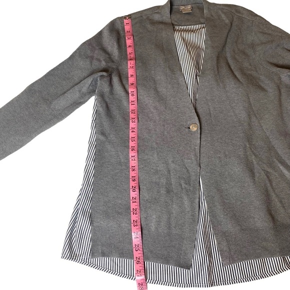 Chicos Gray Shirting-Back Cardigan Chicos 1/US 8-10 - Picture 10 of 13